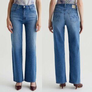 AG Kora High Waist Wide Leg Jeans In Fortunate Blue Women's 31 Designer $235